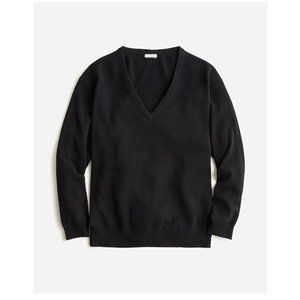 J. Crew Cashmere relaxed V-neck sweater Medium Black